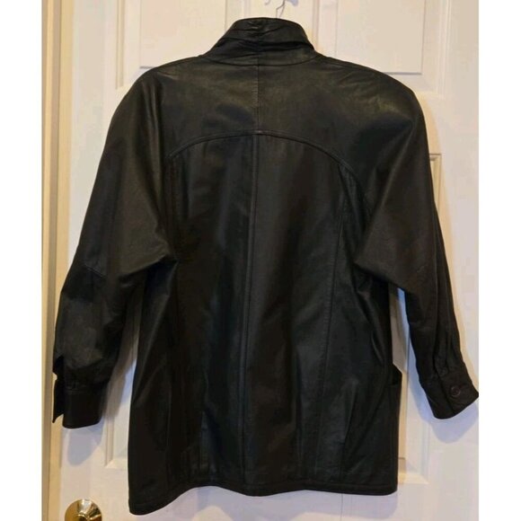Pelle New York Milano Leather Jacket Size Medium Mens Vintage Button Up EUC - Picture 2 of 8